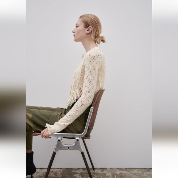 BNWT! Zara lace knit sweater - Picture 3 of 6